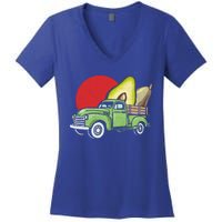 Sweet Retro Farm Truck Vintage Avocado Lover Graphic Meaningful Gift Women's V-Neck T-Shirt