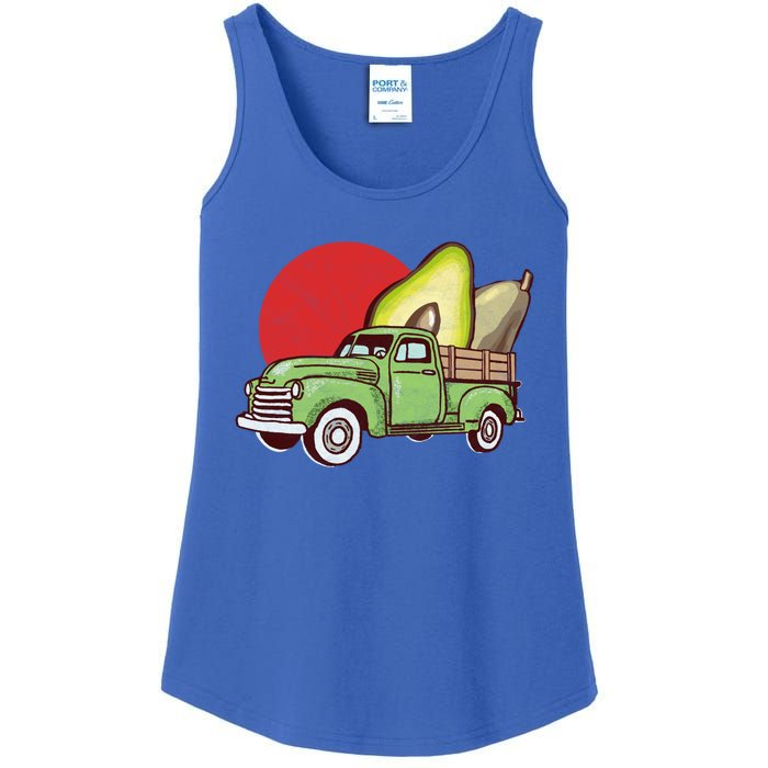 Sweet Retro Farm Truck Vintage Avocado Lover Graphic Gift Ladies Essential Tank