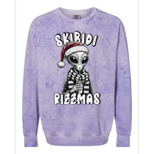 Skibid.I Rizzmas Funny Santa Alien Xmas Colorblast Crewneck Sweatshirt