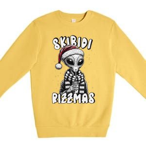 Skibid.I Rizzmas Funny Santa Alien Xmas Premium Crewneck Sweatshirt