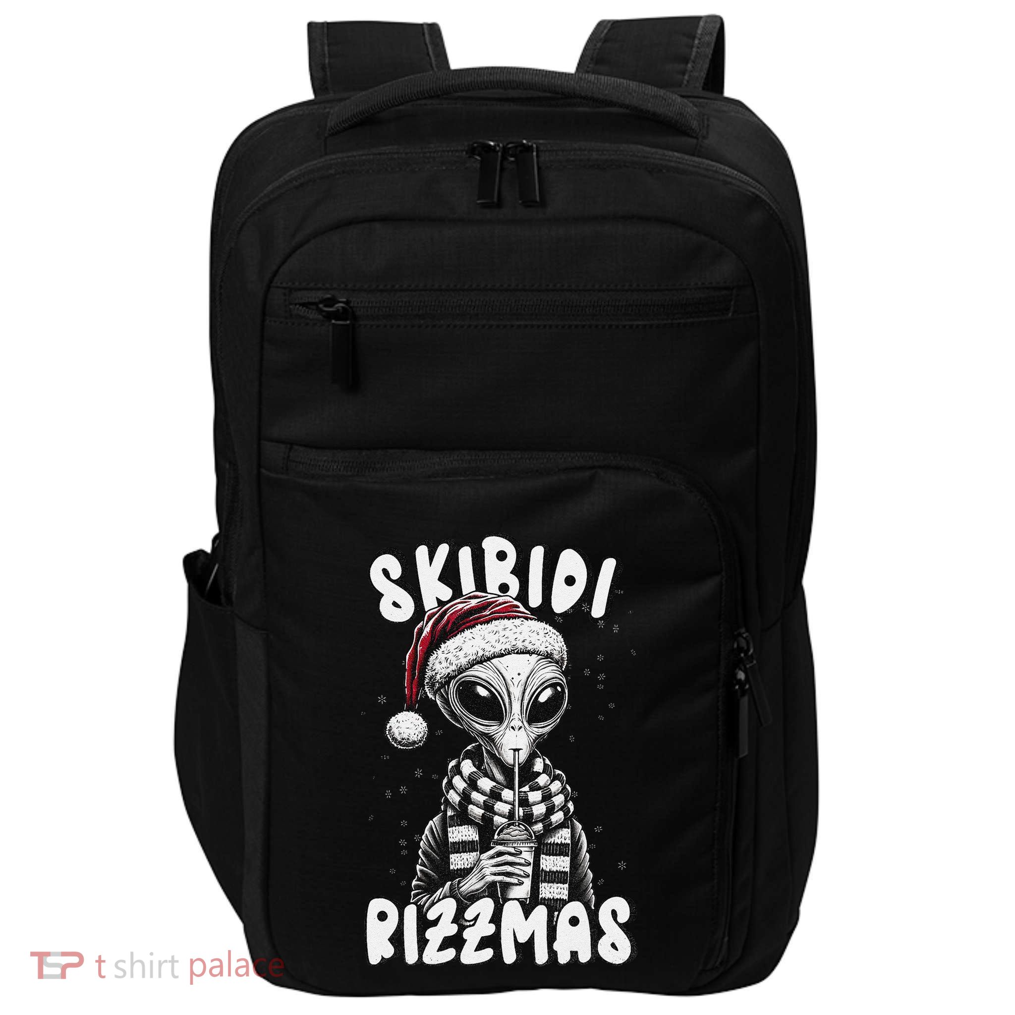 Skibid.I Rizzmas Funny Santa Alien Xmas Impact Tech Backpack