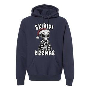 Skibid.I Rizzmas Funny Santa Alien Xmas Premium Hoodie