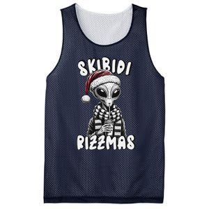 Skibid.I Rizzmas Funny Santa Alien Xmas Mesh Reversible Basketball Jersey Tank