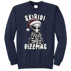 Skibid.I Rizzmas Funny Santa Alien Xmas Tall Sweatshirt