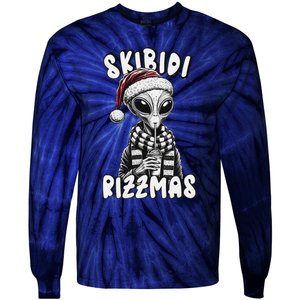 Skibid.I Rizzmas Funny Santa Alien Xmas Tie-Dye Long Sleeve Shirt