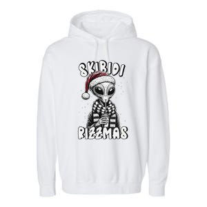 Skibid.I Rizzmas Funny Santa Alien Xmas Garment-Dyed Fleece Hoodie