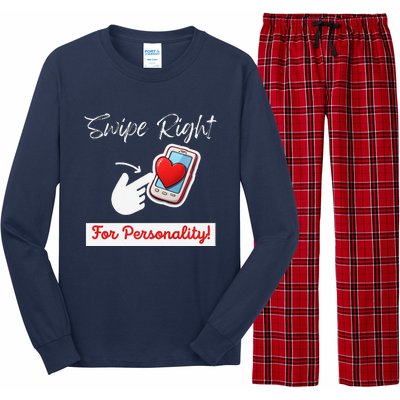 Swipe Right For Personality Humor Premium Long Sleeve Pajama Set