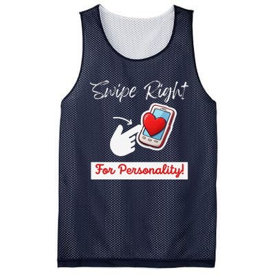 Swipe Right For Personality Humor Premium Mesh Reversible Basketball Jersey Tank