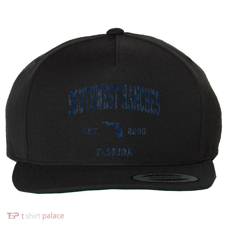 Southwest Ranches Florida Fl Vintage Athletic Sports De Wool Snapback Cap