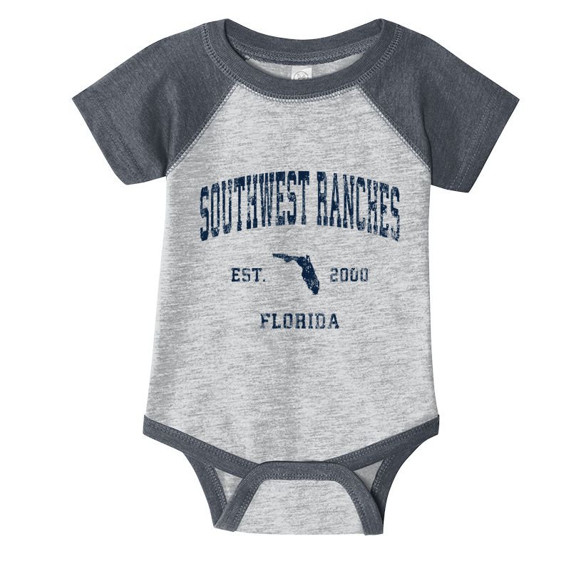 Southwest Ranches Florida Fl Vintage Athletic Sports De Infant Baby Jersey Bodysuit