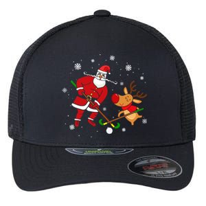 Santa Reindeer Field Hockey Lover Player Team Cute Christmas Gift Flexfit Unipanel Trucker Cap