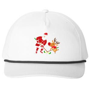 Santa Reindeer Field Hockey Lover Player Team Cute Christmas Gift Snapback Five-Panel Rope Hat