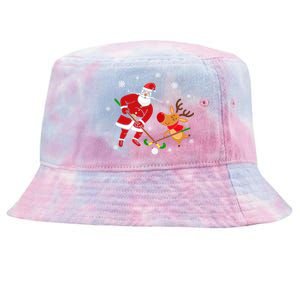 Santa Reindeer Field Hockey Lover Player Team Cute Christmas Gift Tie-Dyed Bucket Hat