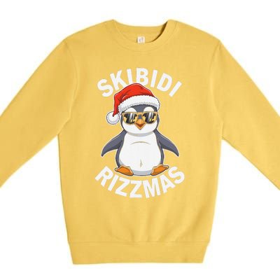 Skibid.I Rizzmas Funny Christmas Christmas Season Penguin Premium Crewneck Sweatshirt