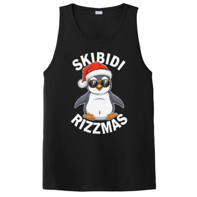 Skibid.I Rizzmas Funny Christmas Christmas Season Penguin PosiCharge Competitor Tank