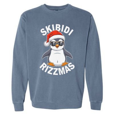 Skibid.I Rizzmas Funny Christmas Christmas Season Penguin Garment-Dyed Sweatshirt