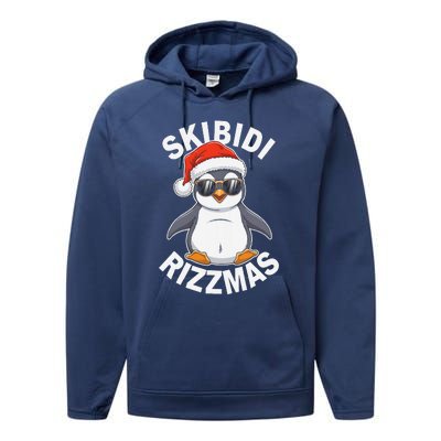 Skibid.I Rizzmas Funny Christmas Christmas Season Penguin Performance Fleece Hoodie