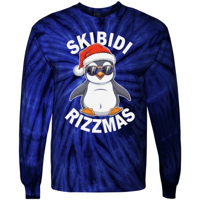 Skibid.I Rizzmas Funny Christmas Christmas Season Penguin Tie-Dye Long Sleeve Shirt