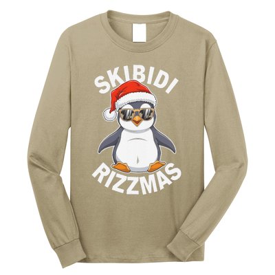 Skibid.I Rizzmas Funny Christmas Christmas Season Penguin Long Sleeve Shirt