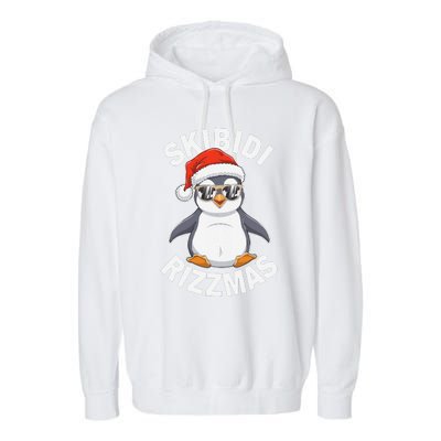 Skibid.I Rizzmas Funny Christmas Christmas Season Penguin Garment-Dyed Fleece Hoodie