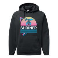 Shriner Retro Freemason Masonic Mystic Shrine Performance Fleece Hoodie