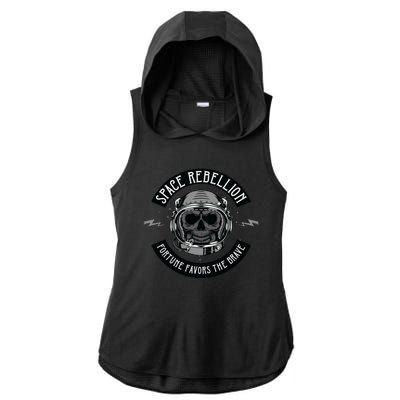 Space Rebellion Fortune Favors The Brave Ladies PosiCharge Tri-Blend Wicking Draft Hoodie Tank