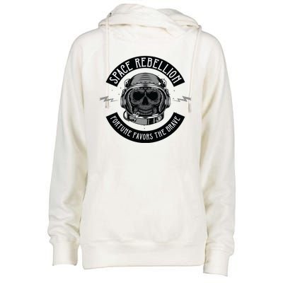 Space Rebellion Fortune Favors The Brave Womens Funnel Neck Pullover Hood