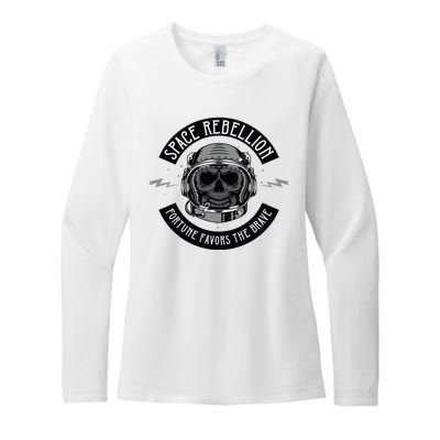 Space Rebellion Fortune Favors The Brave Womens CVC Long Sleeve Shirt