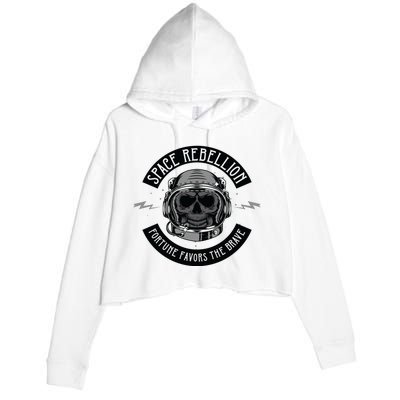 Space Rebellion Fortune Favors The Brave Crop Fleece Hoodie