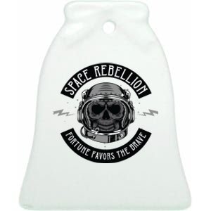 Space Rebellion Fortune Favors The Brave Ceramic Bell Ornament