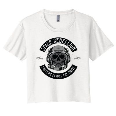 Space Rebellion Fortune Favors The Brave Women's Crop Top Tee