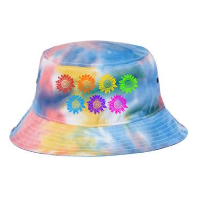 Sunflower Rainbow Flag Flower Sunshine Queer Equality Lgbt Meaningful Gift Tie Dye Newport Bucket Hat