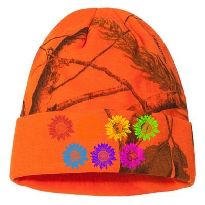 Sunflower Rainbow Flag Flower Sunshine Queer Equality Lgbt Meaningful Gift Kati Licensed 12" Camo Beanie