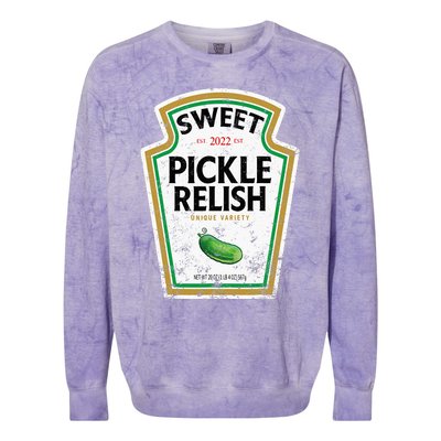 Sweet Relish Funny Halloween Condiment Green Pickle Colorblast Crewneck Sweatshirt