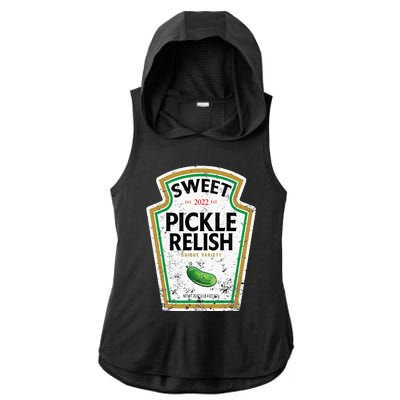 Sweet Relish Funny Halloween Condiment Green Pickle Ladies PosiCharge Tri-Blend Wicking Draft Hoodie Tank