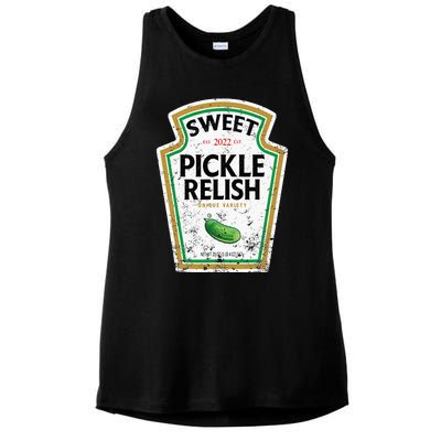 Sweet Relish Funny Halloween Condiment Green Pickle Ladies PosiCharge Tri-Blend Wicking Tank