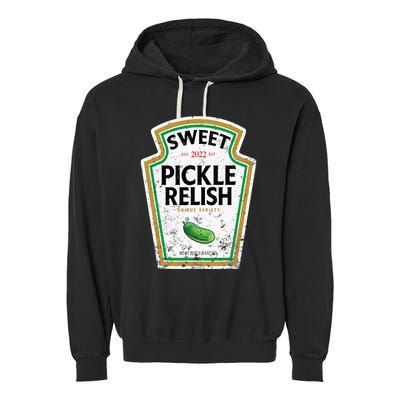 Sweet Relish Funny Halloween Condiment Green Pickle Garment-Dyed Fleece Hoodie