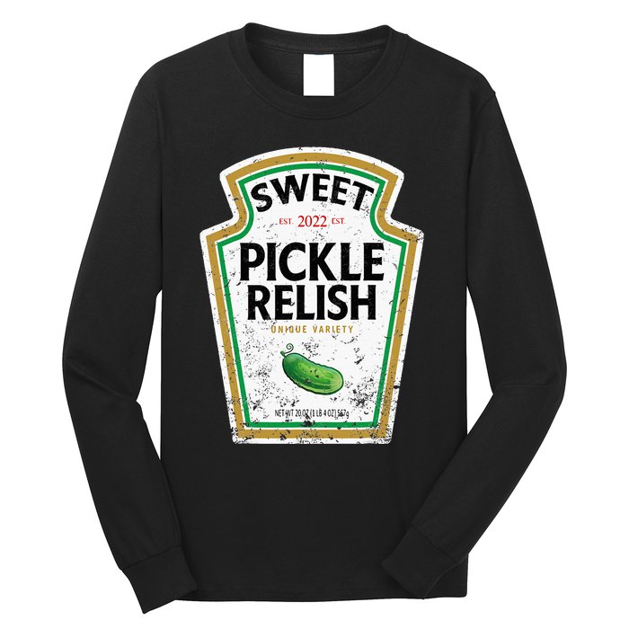 Sweet Relish Funny Halloween Condiment Green Pickle Long Sleeve Shirt