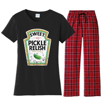 Sweet Relish Funny Halloween Condiment Green Pickle Women's Flannel Pajama Set