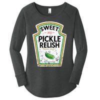 Sweet Relish Funny Halloween Condiment Green Pickle Women's Perfect Tri Tunic Long Sleeve Shirt