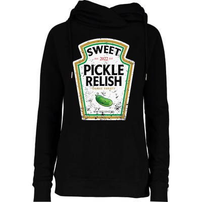 Sweet Relish Funny Halloween Condiment Green Pickle Womens Funnel Neck Pullover Hood