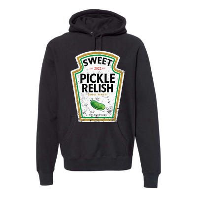 Sweet Relish Funny Halloween Condiment Green Pickle Premium Hoodie