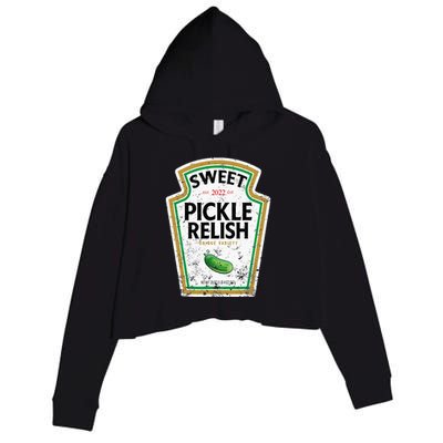 Sweet Relish Funny Halloween Condiment Green Pickle Crop Fleece Hoodie