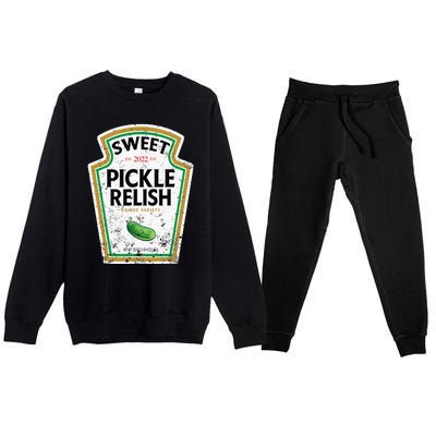 Sweet Relish Funny Halloween Condiment Green Pickle Premium Crewneck Sweatsuit Set