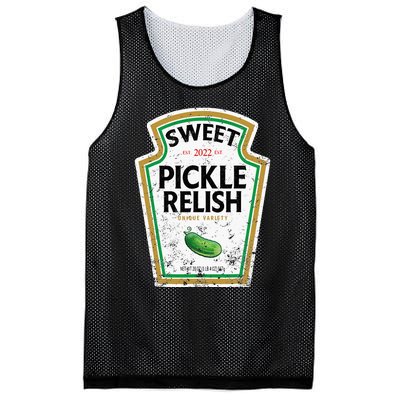 Sweet Relish Funny Halloween Condiment Green Pickle Mesh Reversible Basketball Jersey Tank