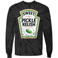 Sweet Relish Funny Halloween Condiment Green Pickle Tie-Dye Long Sleeve Shirt