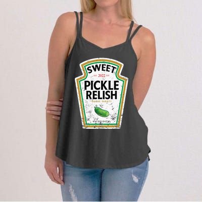 Sweet Relish Funny Halloween Condiment Green Pickle Women's Strappy Tank