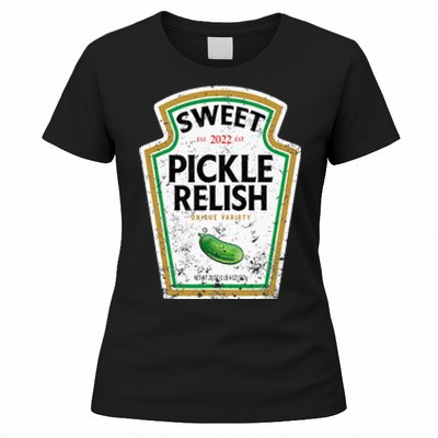 Sweet Relish Funny Halloween Condiment Green Pickle Women's T-Shirt