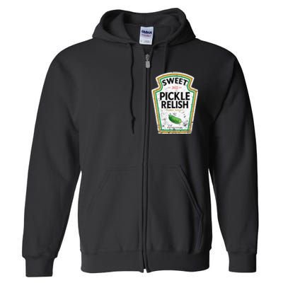 Sweet Relish Funny Halloween Condiment Green Pickle Full Zip Hoodie