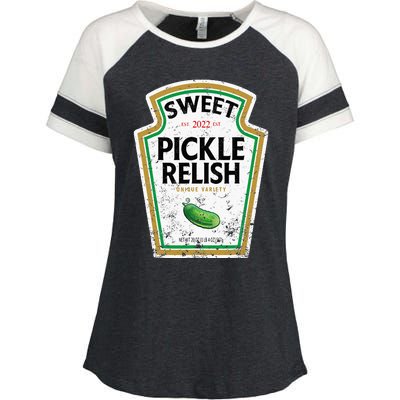 Sweet Relish Funny Halloween Condiment Green Pickle Enza Ladies Jersey Colorblock Tee